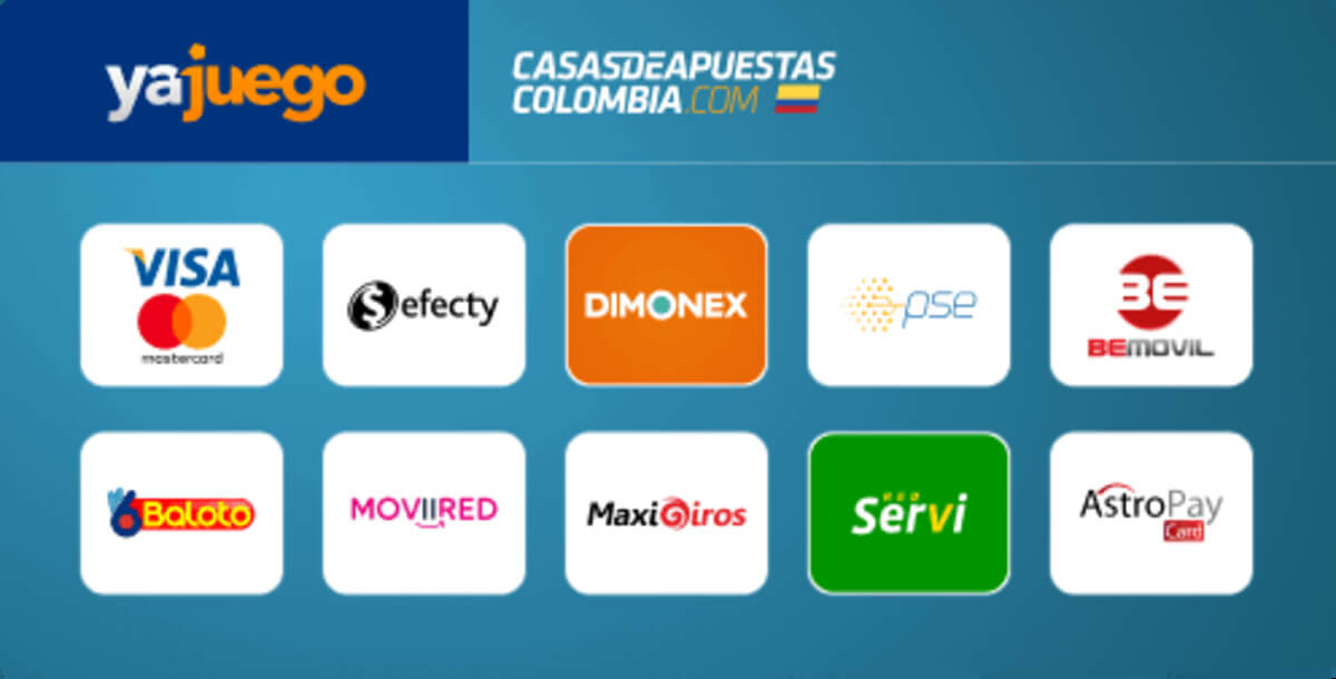 metodos de pago en yajuego colombia. 15-1-25.